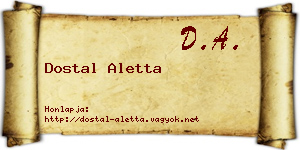 Dostal Aletta névjegykártya